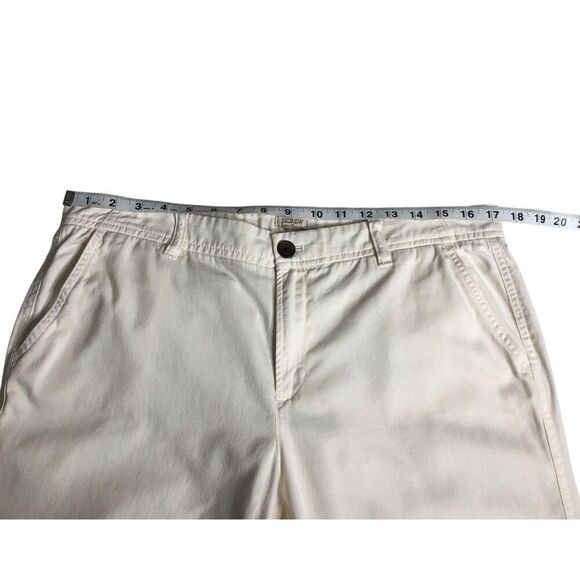 J Crew Pants Womens 14 White Chino Mid Raw Hem Crop Ankle Preppy Coastal Chic - Picture 6 of 12